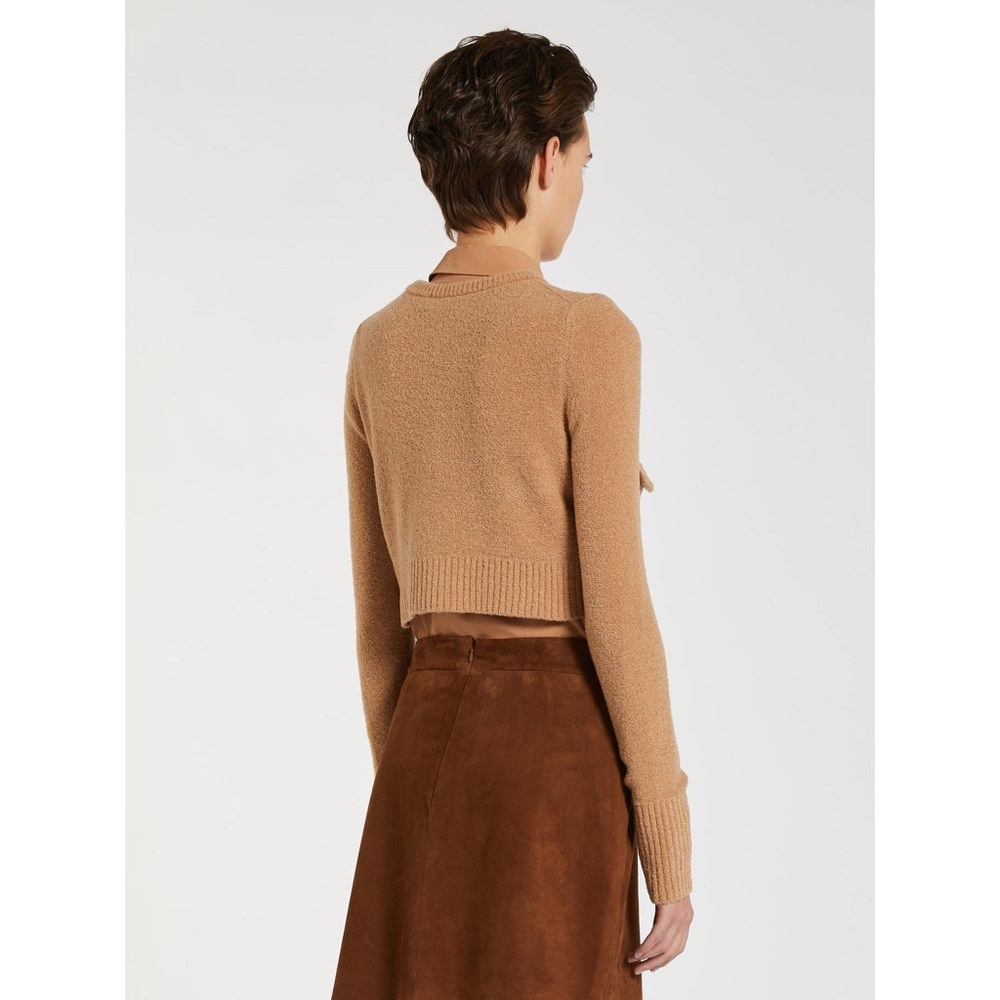 MARELLA Elegant Black Crop Top with Gold Accents - Picture 3 of 4